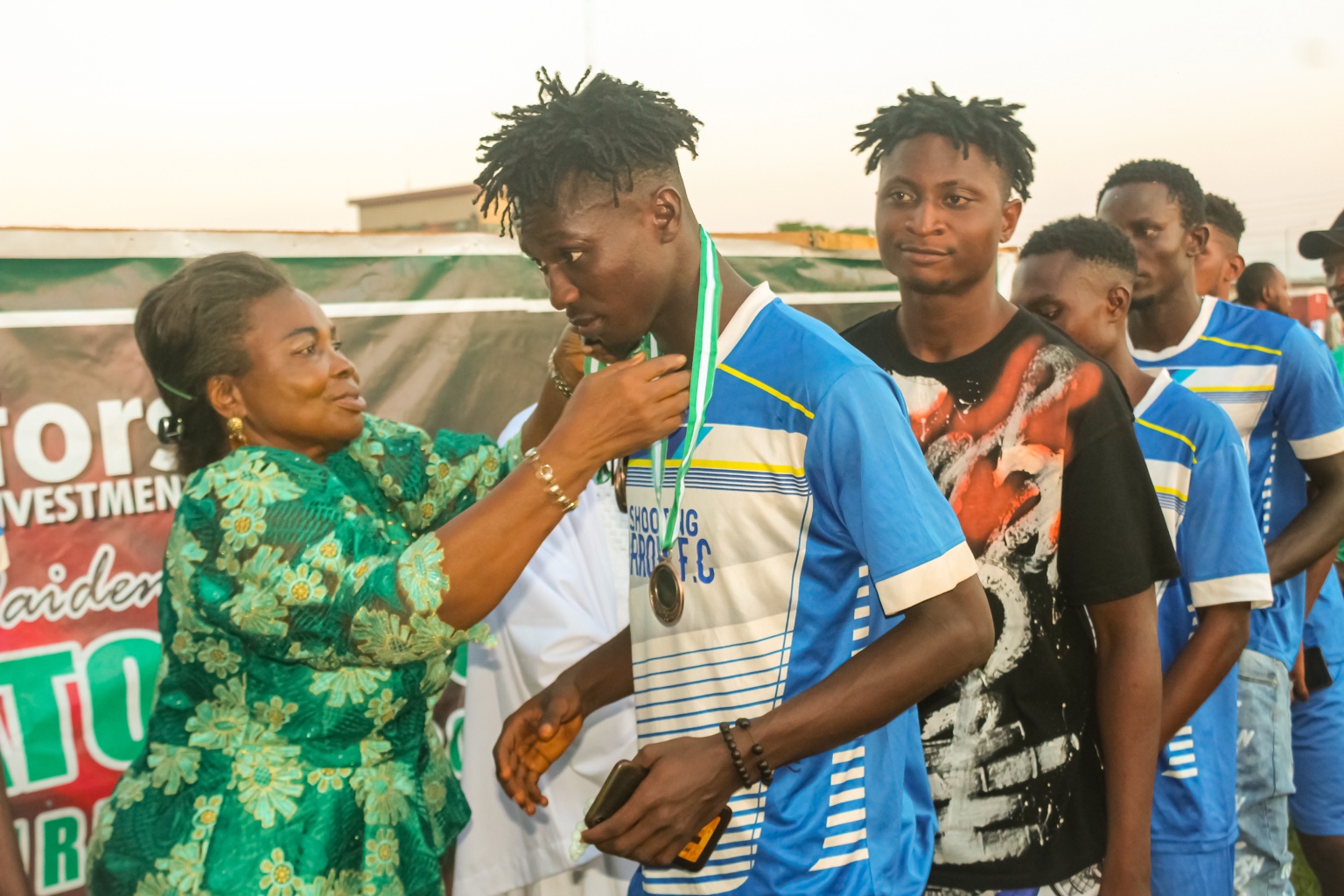 A player receives a medal